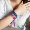 Bracelets de charme Népal Woven Amitié avec une fermeture de nœuds coulissants pour les femmes pour enfants filles vsco fille et hommes mélange ajusté couleur aléatoire ampgv