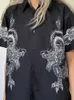 Sådan gotisk drake tryck Kvinnor blus Lös mörk akademisk Streetwear Kortärmad T-shirts Grunge Hip Hop Oversize Outfits 220407