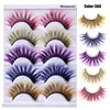 5 Pairs Colored Faux 3D Mink Eyelashes Thick Long Colorful False Eyelash Shiny Cosplay Party 8d Fluffy Eye Lashes Extension Makeup