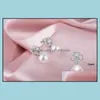 Boucles d'oreilles en argent pour femmes et filles, bijoux porte-bonheur, perle de cristal, mode de fête, vente en gros, livraison directe, J7Br9, 2021