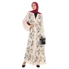 Etniska kläder Dubai Women Muslim Abaya Open Cardigan Brodery Kaftan Vintage Loose Prayer Dresses Elegant Party Kimono Arab Jilbab Robe