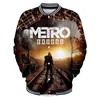 Men's Jackets Metro Exodus 3D Baseball Men/Women Game Fashion Cool Harajuku Print Uniform Casual Topsmen's