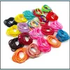 Hair Rubber Bands Jewelry Handmade Solid Color Ties Ring Hairbands Elastic Rope Ponytail Holder For Kids Girl Dhsrs