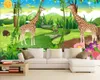 3D stereoskopisk tapet för väggar papel de parede vardagsrum sovrum vackra landskap djur vägg klistermärken icke-vävda tapeter