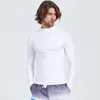 Women's Swimwear Men's Long-Sleeve Rashguard Shirt UPF 50 Rash Guard Athletic Tops Swimming Tee Compression Solid Color Surfing BoatingW