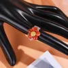 Wedding Rings Creative Elastic Holiday Style Rice Bead Ring Flower Color Beaded Bracelet Wynn22