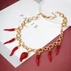 Подвесные ожерелья Wealthyboos Sweet Women Girls Fruit Charms Choker Colar Colter Cluster Cluster