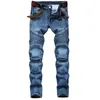 Jeans de motocicleta de grife masculinos de joelheiras de joelheiras de motocicletas nostálgicos