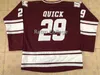 CEUF #29 Jonathan Quick Umass Minutemen Hockey Jersey Hafdery ED Dostosuj dowolny numer i koszulki z nazwiskami