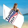 مناشف شاطئ حوض استحمام سريعة الجافة الرئيس ترامب منشفة 2024 الولايات المتحدة طباعة البطانيات الرملية للسفر للسباحة sxjun27