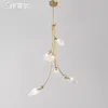 Lampy wisiork amerykańska restauracja kreatywna szklana lampa minimalistyczna projektant postmodernistycznych lekkich luksusowych luksusowych duplekowych budynków narożny żyrandolier