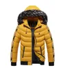 Hiver Col De Fourrure Parkas Hommes Bomber Vestes Casual À Capuche Chaud Parka Manteaux Épaissir Coupe-Vent Vers Le Bas Manteau Hommes Patchwork Veste