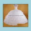 New Big White Petticoats Super Puffy Ball Gown Slip Underskirt 6 Hoops Lång Crinoline för ADT Bröllop / Formell Klänning Drop Leverans 2021 Weddin