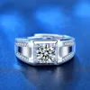 Bague pour homme Moissanite en argent 925 belle couleur de feu substitut de diamant alliances de luxe pour Couples bijoux de luxe