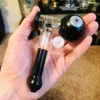 Cute White and Black Mini Handhold Hammer Glass pipe Thick Design handle Spoon Bubbler Smoking Pipes For Dry Herb Sherlock Style
