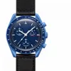 2022 Ny Super Waterproof 6-stifts fulla hastighetsmasterklockor Planet Par Quartz Watch High-kvalitetslegering Swatch känns bra