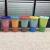 Bicchieri cambia colore da 710 ml Bicchieri magici in plastica Bicchieri con coperchio cannuccia Colori caramelle Borraccia riutilizzabile per bevande fredde Tazza da caffè
