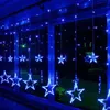 Strängar 2,5 m jule -LED -lampor AC 220V Romantisk fairy -stjärna gardinsträng belysning strip semester bröllop girland parti dekorerad