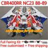 Body Kit för Honda 400cc CBR400 RR NC23 CBR 400 RR CC NC29 88-99 BODYWORK 130NO.3 CBR400RR 88 89 90 91 92 93 CBR 400R 1988 1989 1990 1991 1992 1993 Oem Fairing Red Flames