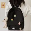 Kvinnor Nylon söt ryggsäck Bear Female Student College School Bag Badge Girl Doll Ryggsäck Kawaii Book Ladies Fashion Bags Trendy 220812