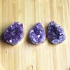 Colares pendentes 3pcs Drruzy Irregular Random Natural Amethysts