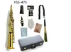 브랜드 새로운 YSS-475 B 플랫 소프라노 색소폰 놋쇠 도금 래커 골드 전문 악기와 케이스