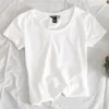 Neues Sommer Tight Kurzarm T-Shirt Damen Weiß Backiol 210311