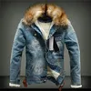 Winter Mens Denim Jackets Fleece Thick Warm Jeans Jacket Men's Fur Hooded Outerwear Wool Liner Thicken Cowboy Windbreaker Coats 201218