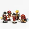 Figuras Juguetes Llavero de una pieza PVC Figura de acción Modelo Juguete Sombrero de paja Piratas Luffy Zoro Sanji Robin Nami Bell Llavero 9 Unids / set