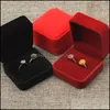 Pudełka biżuterii Opakowanie Wyświetlacz Śliczne Veet Walentynki Pierścienie pasmo magazynowe Uchwyt obudowy Pojemnik B DH3C4