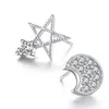 Stud Utimtree marque asymétrie conception étoile lune 925 boucles d'oreilles en argent pour les femmes avec Zircon cubique cristal charme boucle d'oreille bijoux de mariageStud Mill