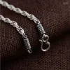 Correntes 100% autênticas 925 Sterling Silver Antique Antique Men's Ring S Ganch Chain Thai Colar 4mm1 Morr22