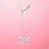 Sparkling Infinity Collier Pendant Necklace Chain for Women Men äkta 925 Sterling Silver Fit Style Halsband Gift Smycken 398821C01-507623055