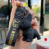2022 Nieuwe harsgradiëntmethode Pitbull Keychain Creative Bell Dog Key Chain Car Bag Hanger Geschenken Groothandel