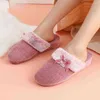 Chat sentiment coton pantoufles femmes hiver intérieur maison chaud talons hauts chaussures en peluche J220716