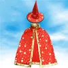 Halloween Cloak Poncho Hat Sets Star Children Bronzing Witch Cape Cosplay Prop