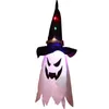 Halloween LED Flashing Light Hats Hanging Ghost Halloween Party Dress Up Glowing Wizard Hat Lamp Horror Props for Home Bar Decoration