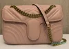 2022Damen Designer Schulter Umhängetaschen Leder Cross Body Kettentasche Reine Farbe Damen Handtasche Geldbörse