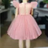 Teenage Girls Dress Children's Clothing Party Elegant Princess Long Tulle Baby Kids Lace Wedding Ceremony Dresses 220422