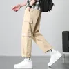 Męskie spodnie kombinezony mężczyźni jesień casual spodnie stóp koreańska wersja trend hong kong wiatr prosta rurka luźna dziewięć mi