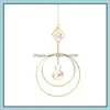 Annan heminredning tr￤dg￥rd Crystal Wind Chime Moon Sun Catcher Diamond prismor Pendant Dream Rainbow DHTP5