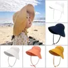 Berets Big Brim Baby Sun Hat Summer Spring Kids Bucket Cotton Linen Children Cap Girls Beach Caps Infant Boys Panama