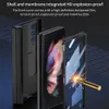 حالات القلم المغناطيسي لـ Samsung Galaxy Z Fold 3 5G Case Glass Hinge Pencil Stand 360 شاشة حماية شاملة للحماية