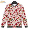 2019 New Christmas Day 3D printing fashion Casual Baseball Jacket Women and men Warm and comfortable Hot Sales kpops Jacket T200111