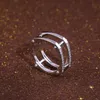 Anéis de casamento huitan geométrico punk acessórios estilosos dedo gadget três cores disponíveis com jóias de design de zircon stone hollow wynn22