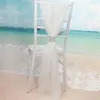 Parti Dekorasyonu 100 Parça Beyaz Şifon Chiavari Sandalye Kanat Düğün Dekoru Elmas Elmas El Ziyafet Malzemeleri