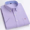 Camisas de algodón de marca para hombres de manga corta de verano de talla grande camisa a cuadros camisa a rayas camisa masculina de negocios casual blanco ajuste regular 220527