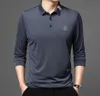 Camisa polo de manga comprida feminina masculina 2022 primavera nova casual de negócios com lapela bordada camiseta masculina