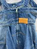 2022 European luxury dress Fashion patchwork slim fit suspender denim shorts dress247L