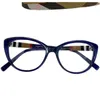 Mais recente moda elegante senhora pequena armação de óculos cateye 5219145 qualidade plaidplank para prescrição galssses fullset case6745660